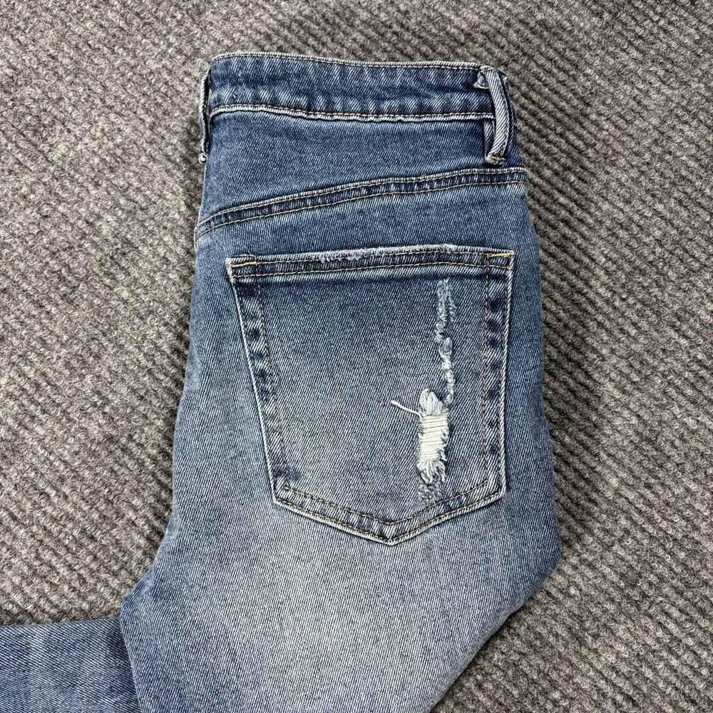 Vintage Almost‎ Famous Distressed Skinny Fit Jeans Women 3 Blue Stretch Comfort